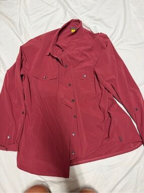 Eddie Bauer Women's Button-Down Shirt in Deep Red